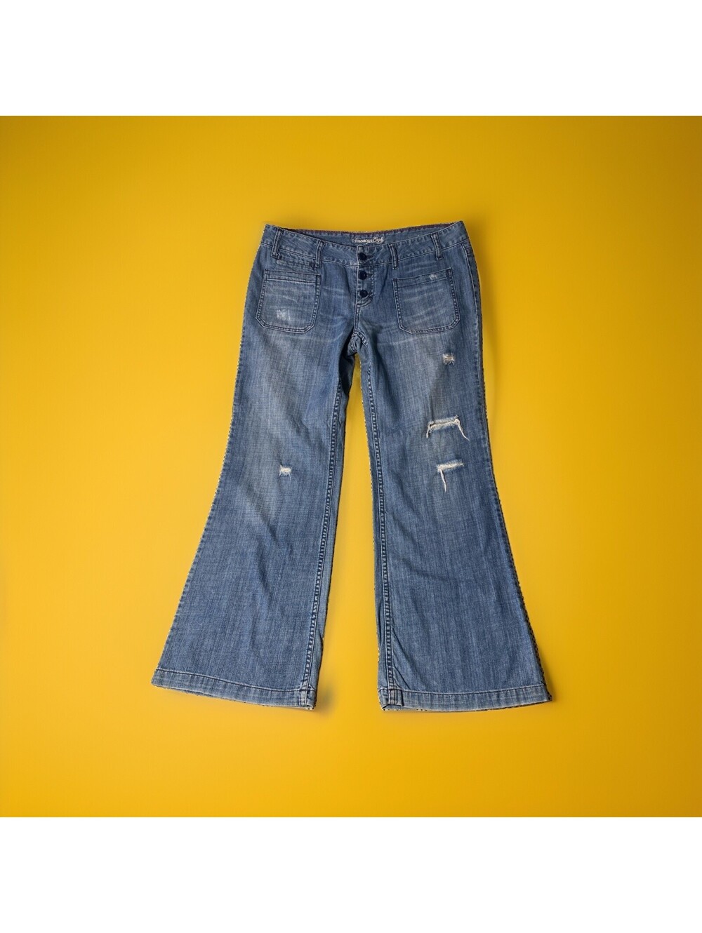 American Eagle Jeans Women's 14 Medium Wash Hipster Flared Stretch Vintage  Y2K